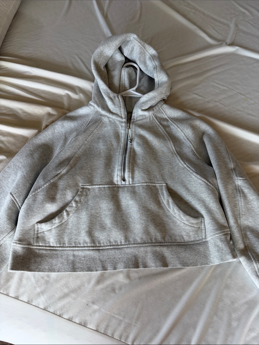 lululemon athletica Light Gray Half-Zip Hooded Pullover